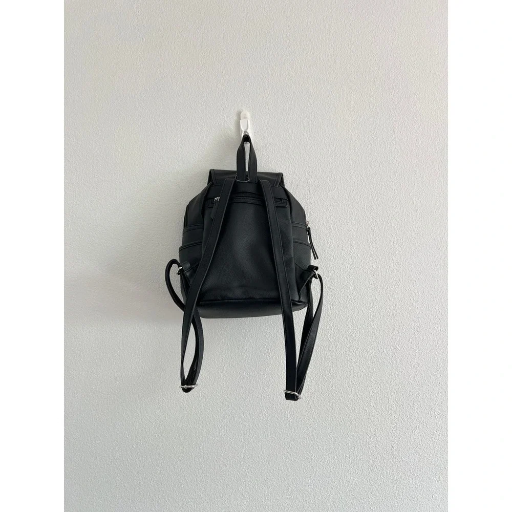 Rosetti Black Tinley Faux Leather Mini Backpack OS Goth School Casual Chic